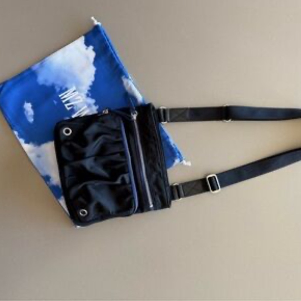 MZ Wallace Black and Blue messenger Bag